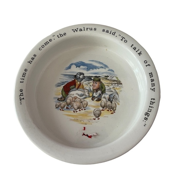 Johnson Bros. Ironstone Alice in Wonderland Walrus Made in England Child’s Bowl - Picture 1 of 4
